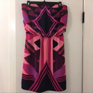 Express strapless dress tribal pattern